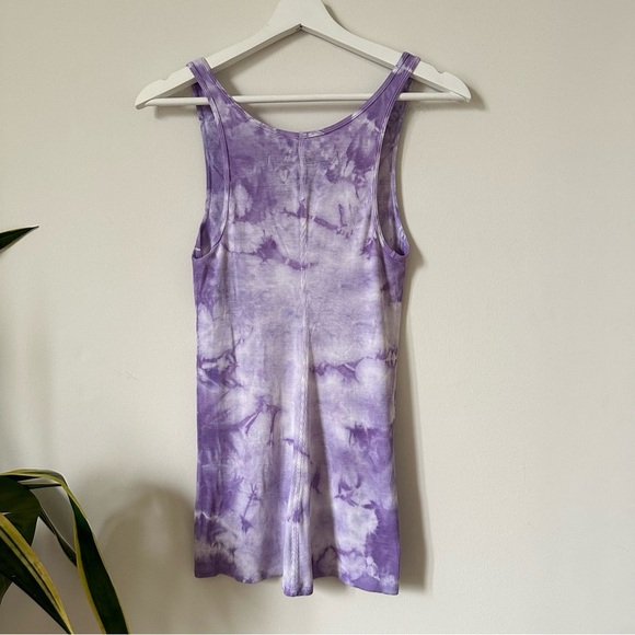 Enza Costa Rib Scoop Neck Tie Dye Lavender Tank Top Size S - Picture 2 of 8